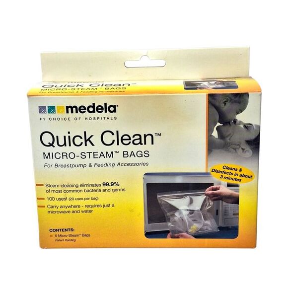 NWT Medela 6pk 5oz Breastmilk Storage Bottles + Micro-Steam Bags - Picture 7 of 9